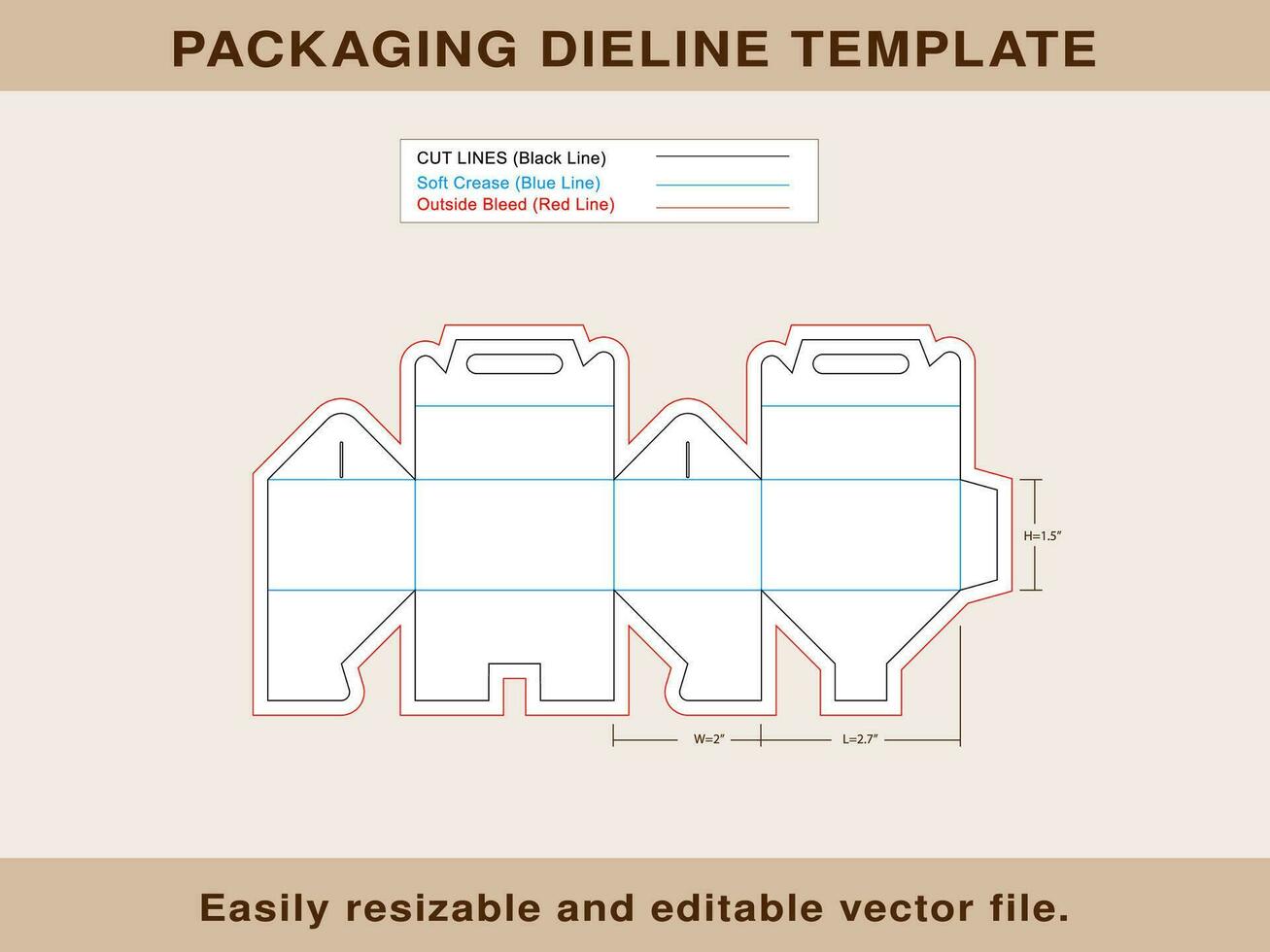 Large Gable Box, Gift Box Template vector