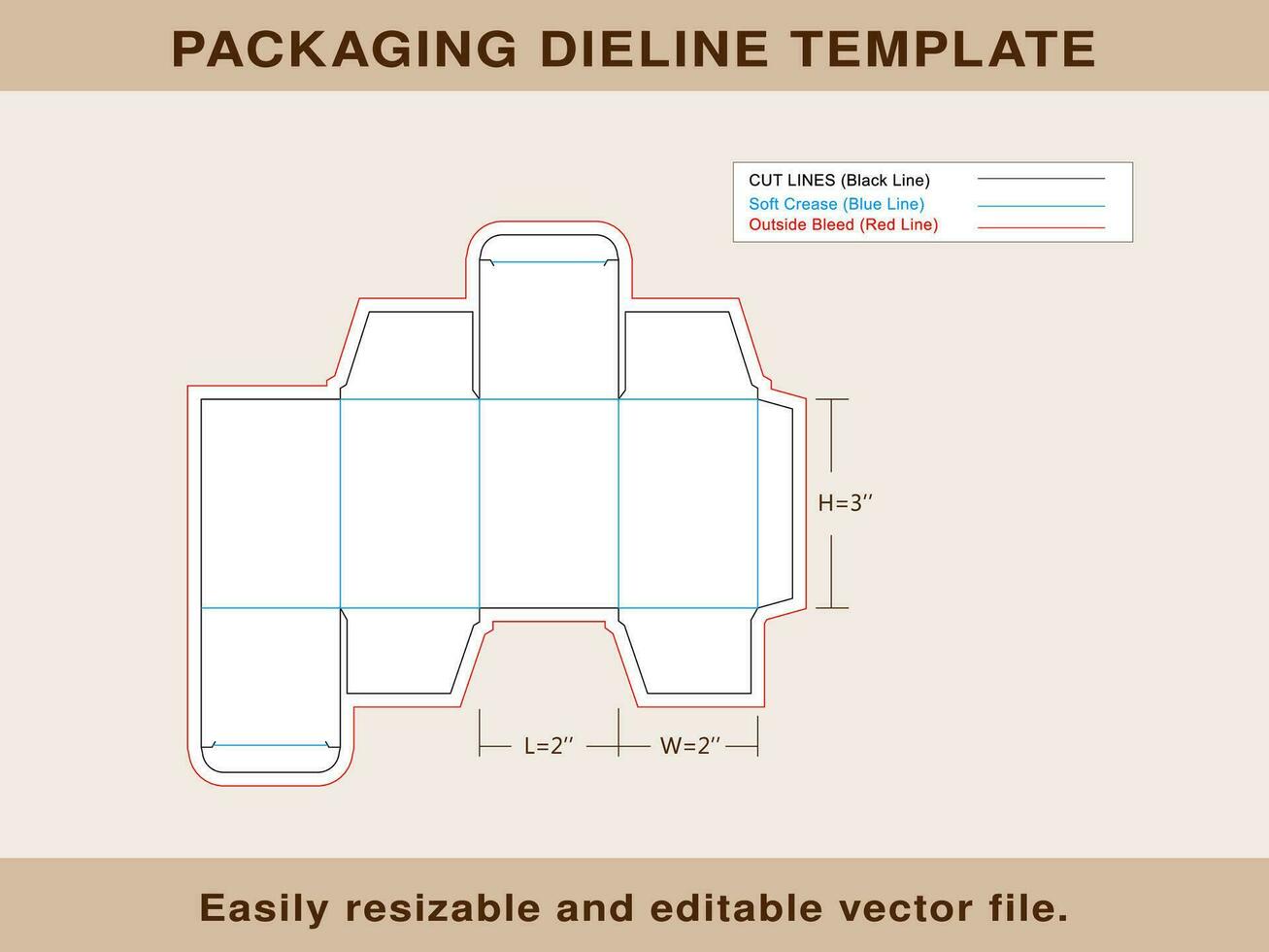 Rivers Tuck End Box, Storage Box, Gift Box, Dieline Template vector