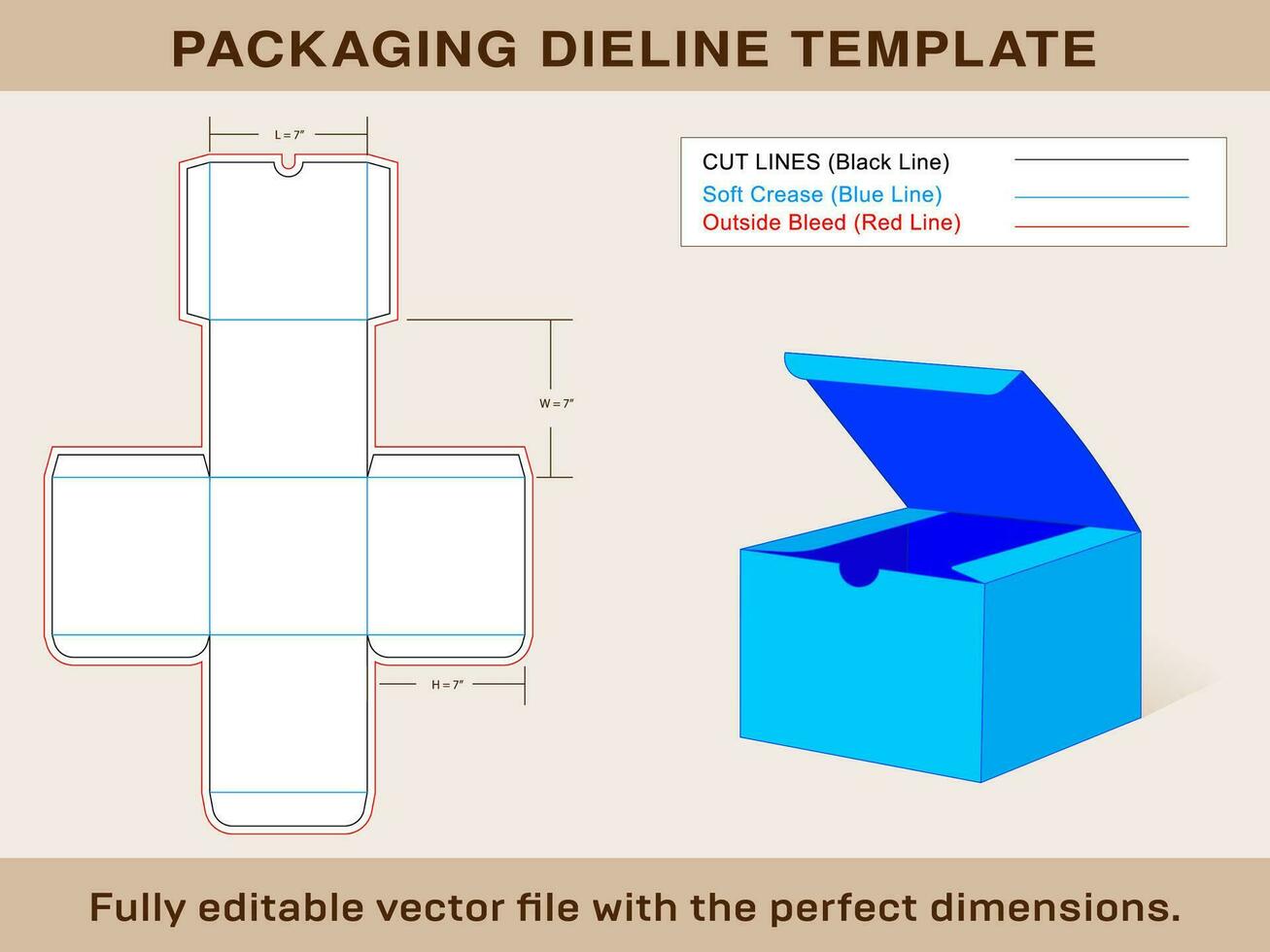 Gift Box, Dieline Template Vector design