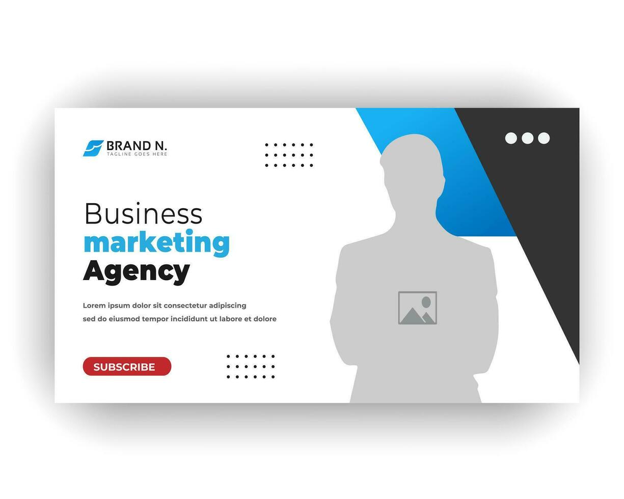 Business video thumbnail and creative web banner design template vector