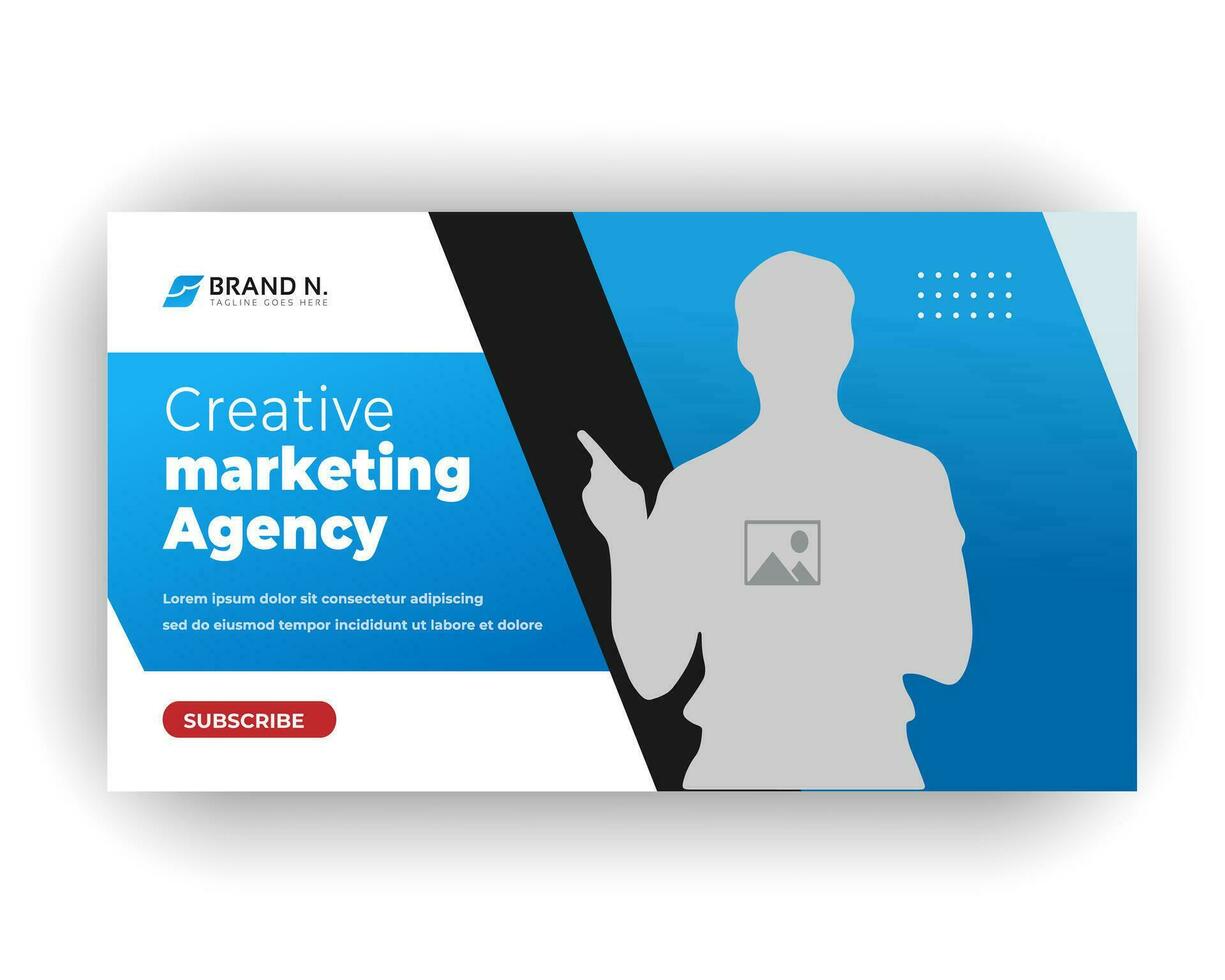 Business video thumbnail and creative web banner design template vector