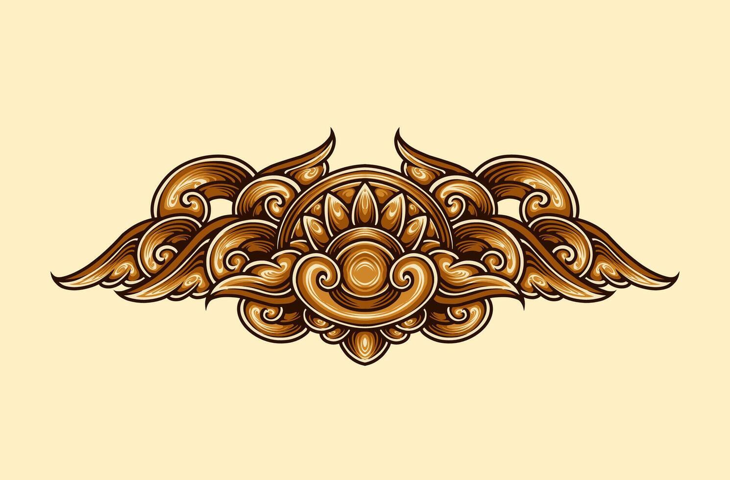 carved decorative ornaments illustration vector