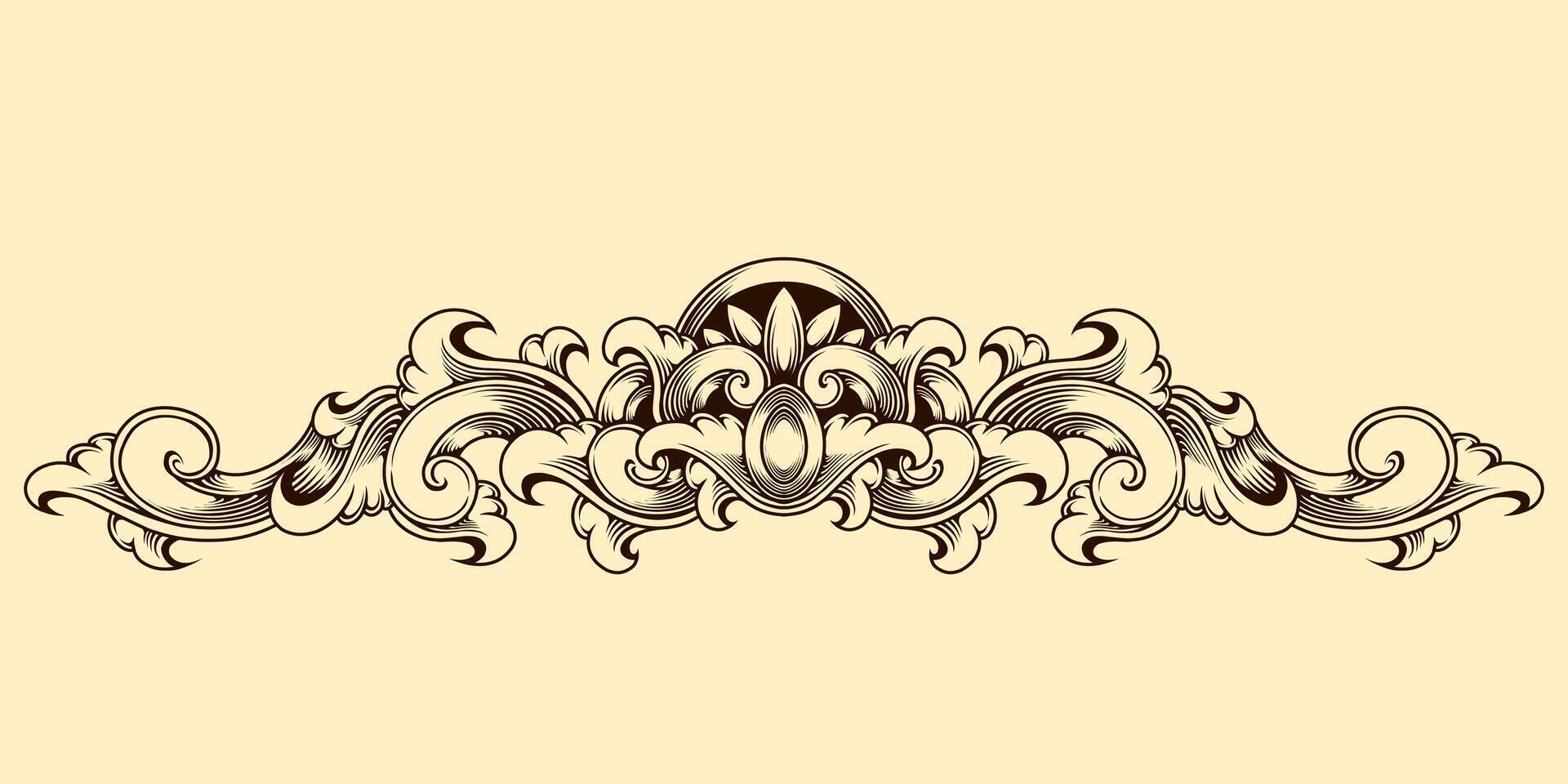 Classic style frame design with exquisite engraving and luxury vector
