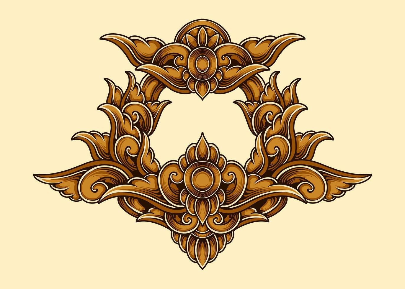 carved decorative ornaments illustration vector