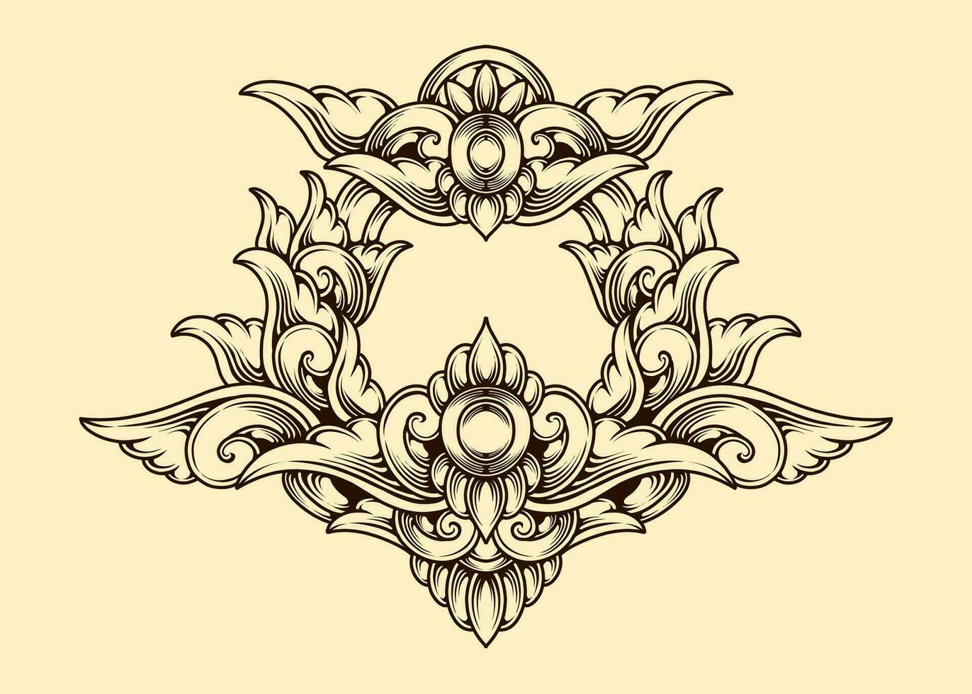 Classic vintage ornament frame vector