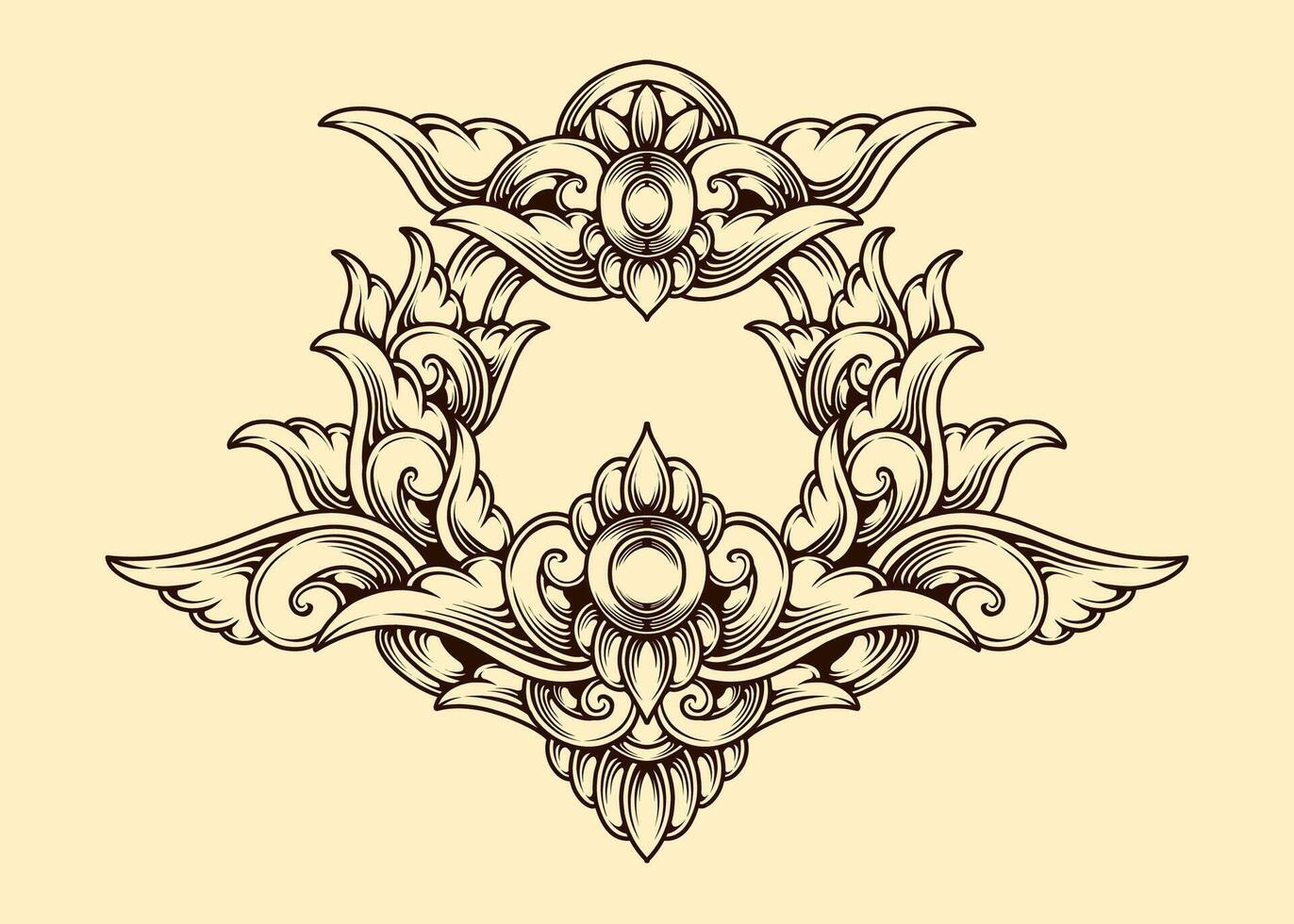 Classic vintage ornament frame vector