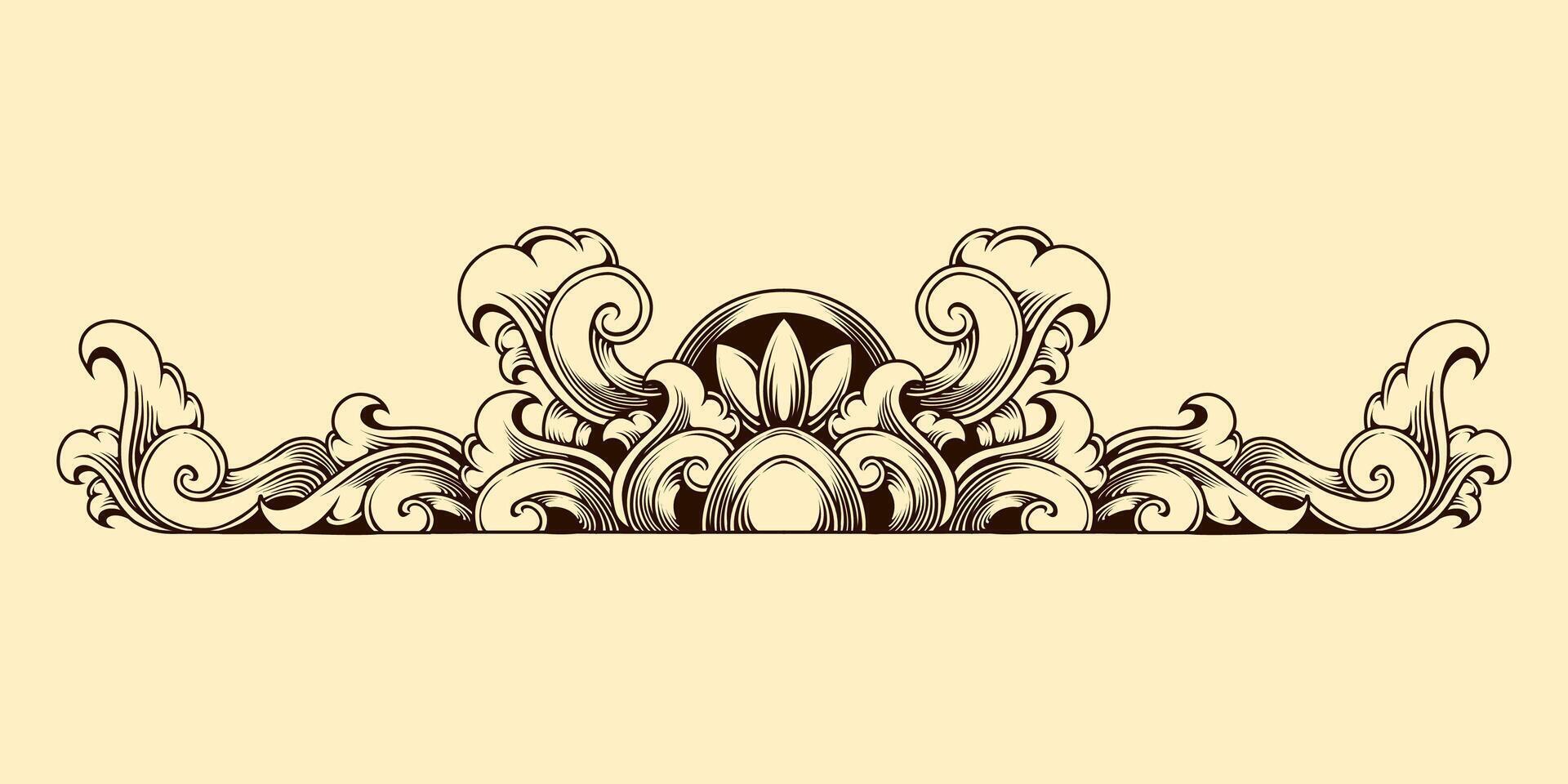 Classic style frame design with exquisite engraving and luxury vector