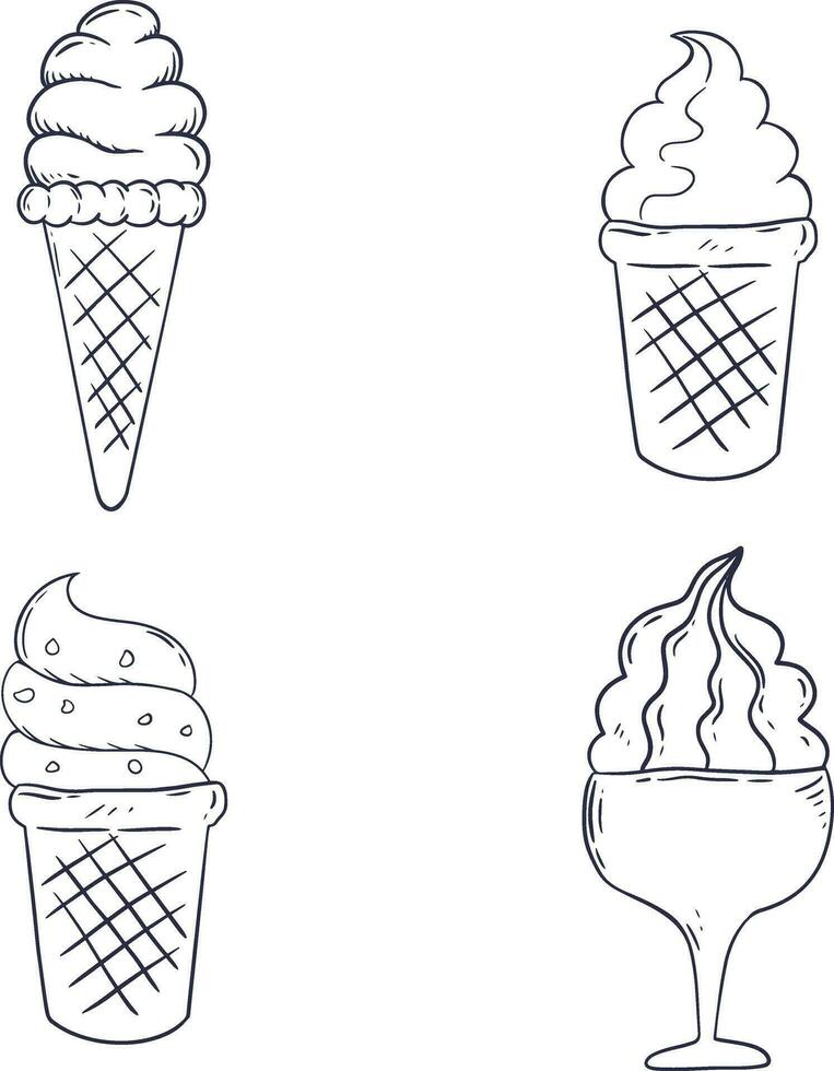 Ice Cream Yummy With Flat Design. Vector Illustration