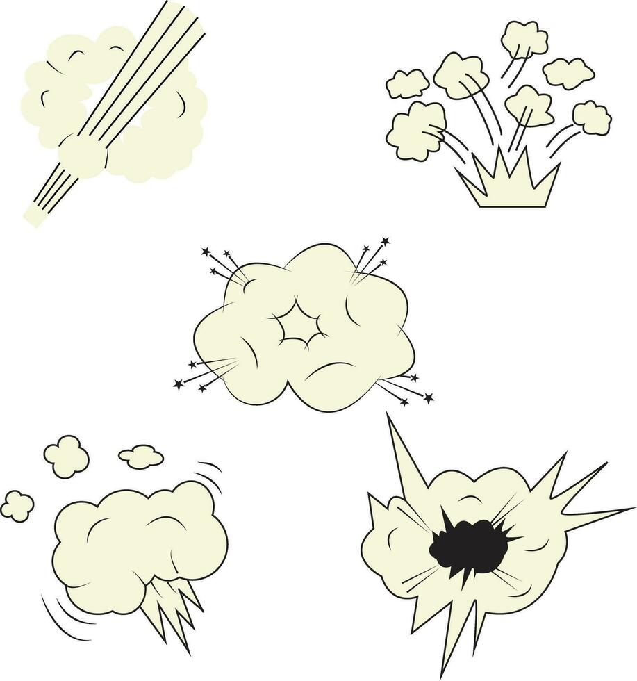 colección de historietas explosión nubes habla burbuja elementos vector