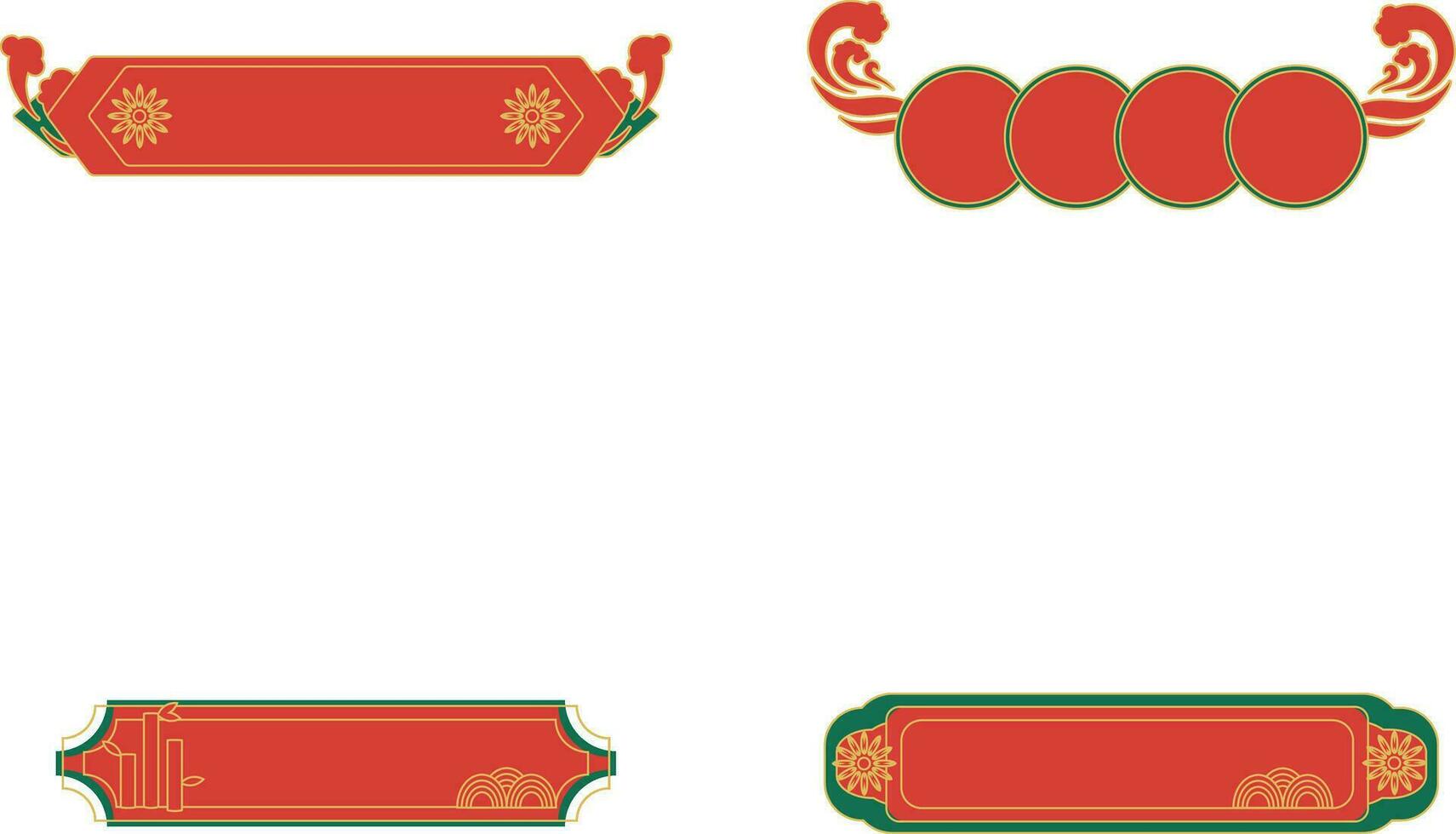 conjunto de chino título marco. oriental diseño estilo vector