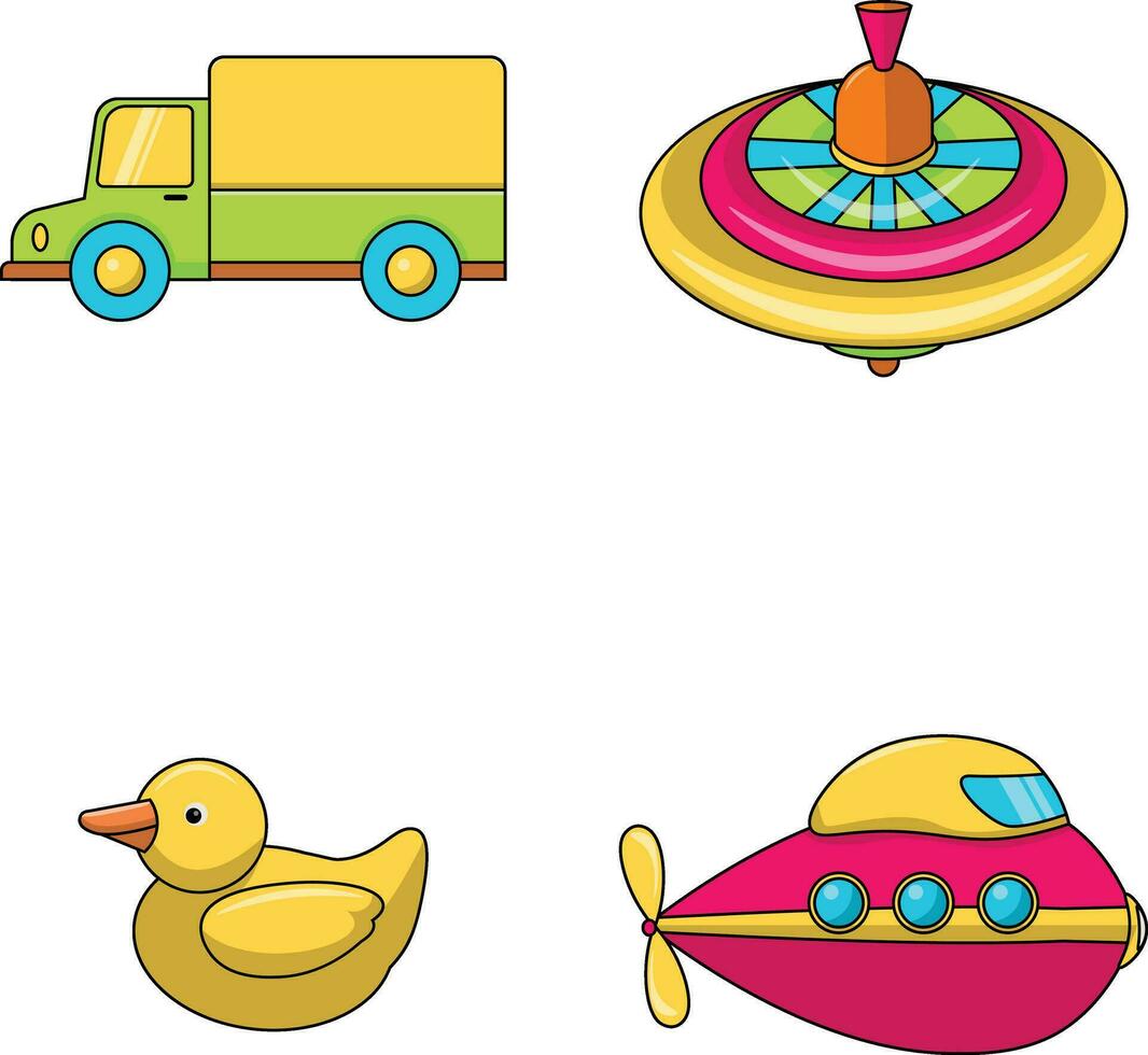 Collection of Children's Toys. vector
