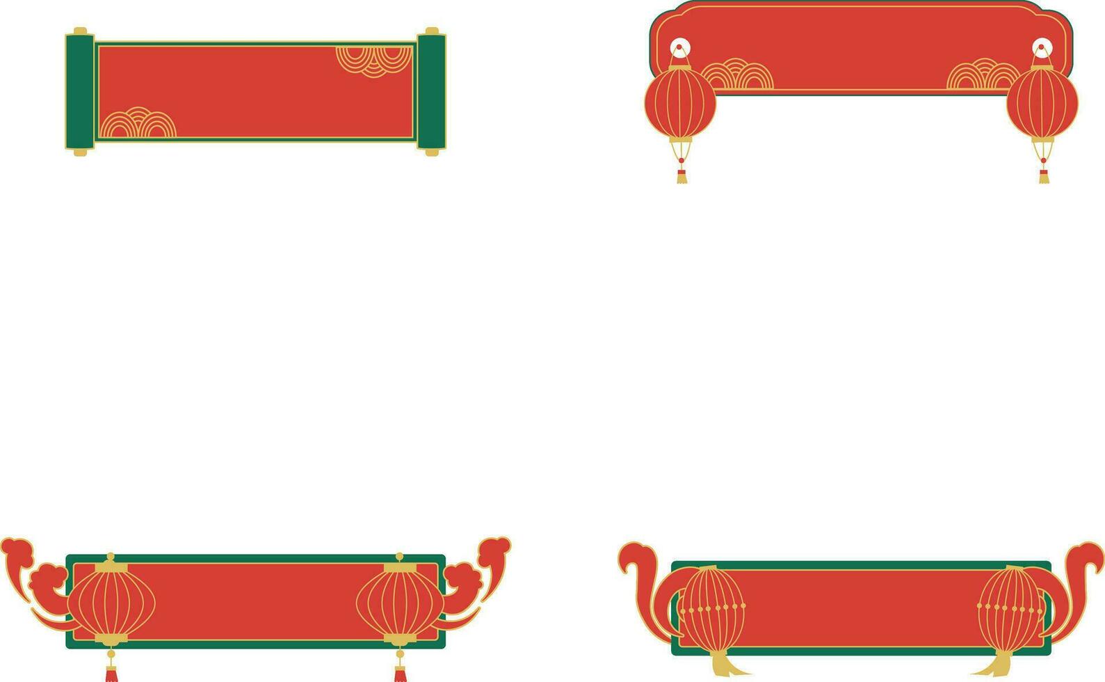 conjunto de chino título marco. oriental diseño estilo vector