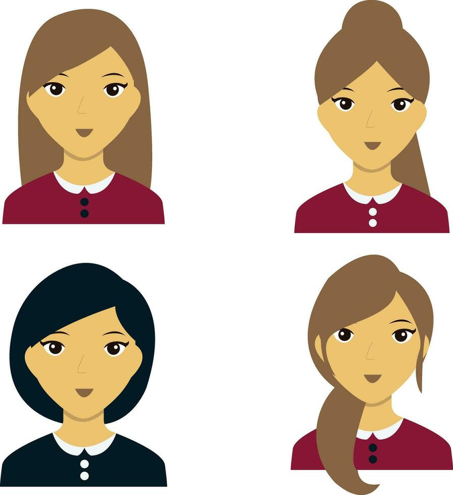 conjunto de negocio mujer avatar. usuario perfil. vector ilustración