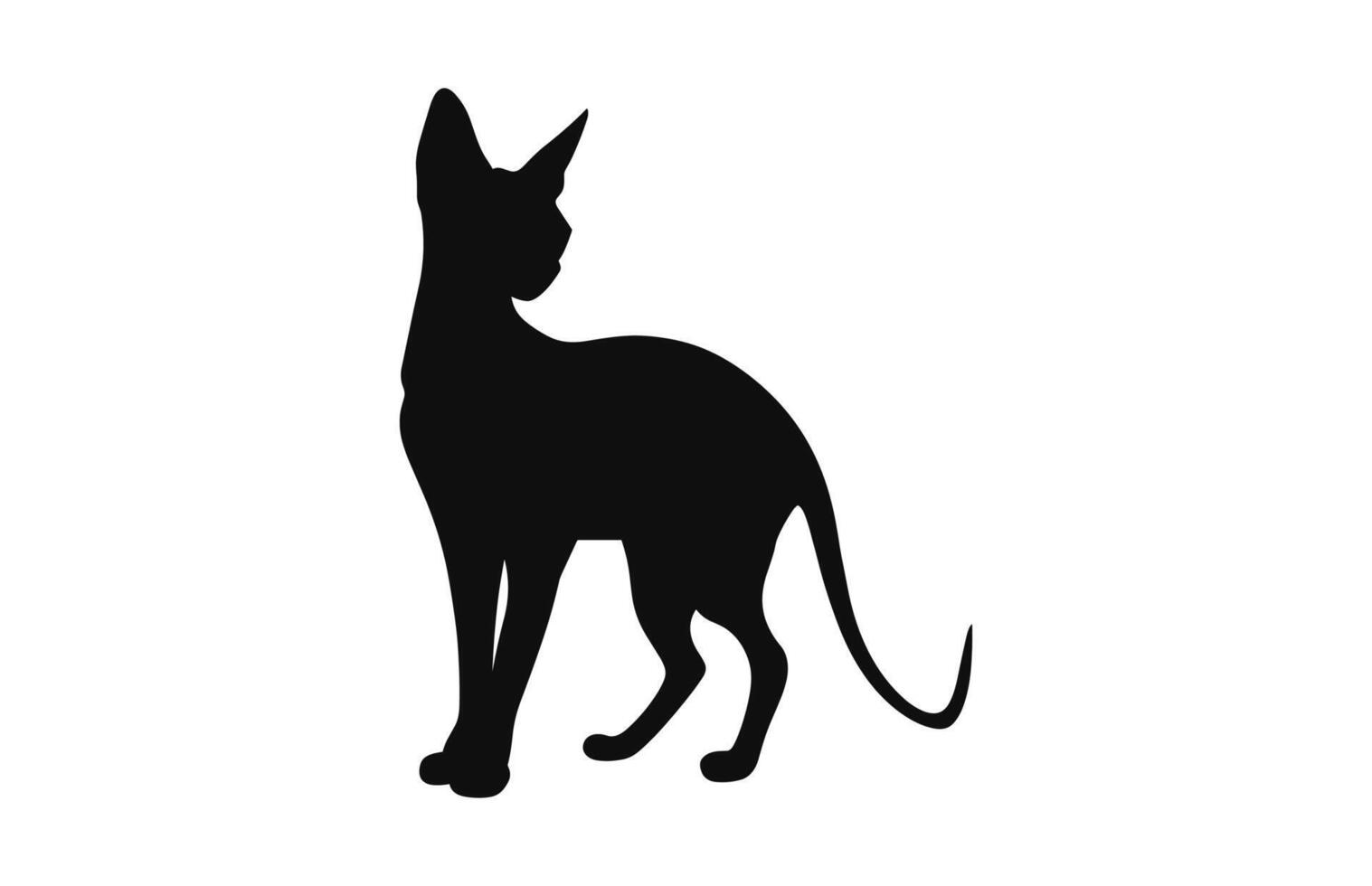 peterbald gato silueta negro vector gratis