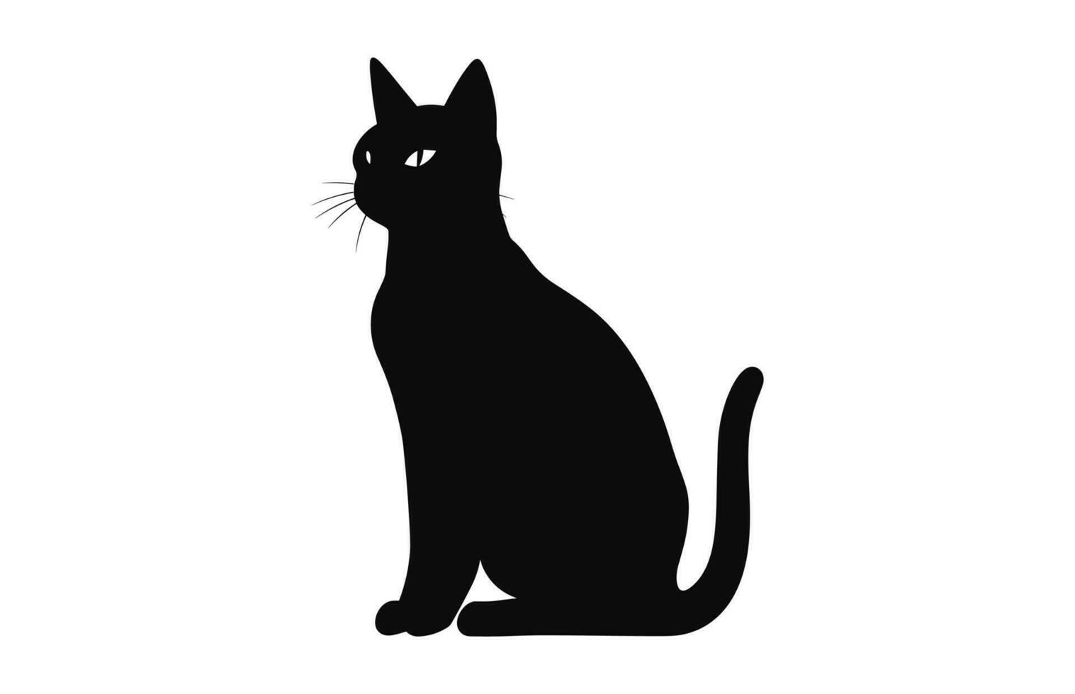 egipcio gato negro silueta vector gratis