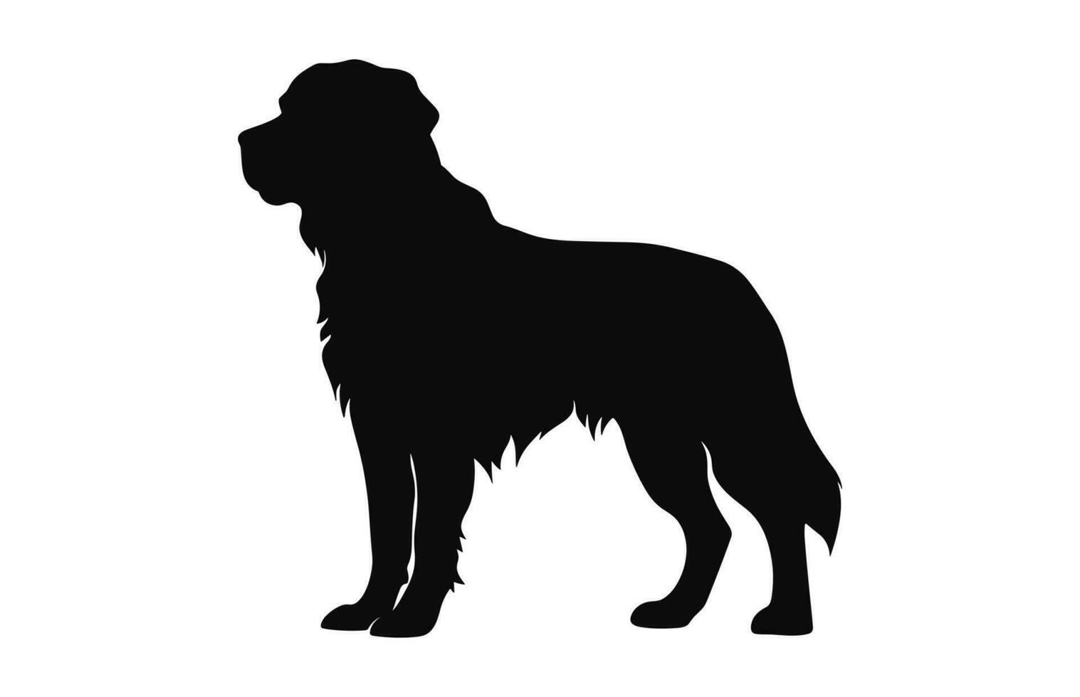 Saint Bernard Dog vector black Silhouette free