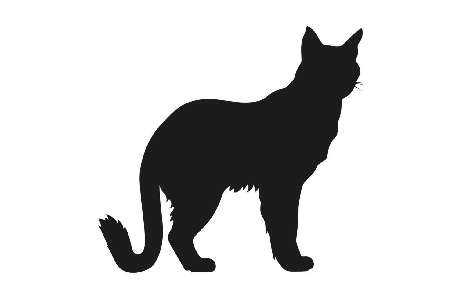 lince gato negro silueta vector gratis