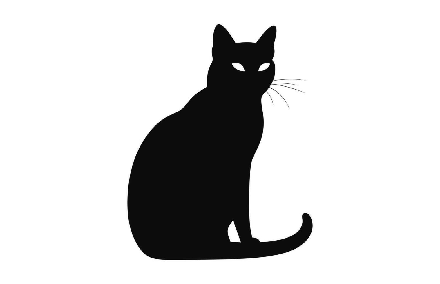 europeo birmano gato silueta negro vector