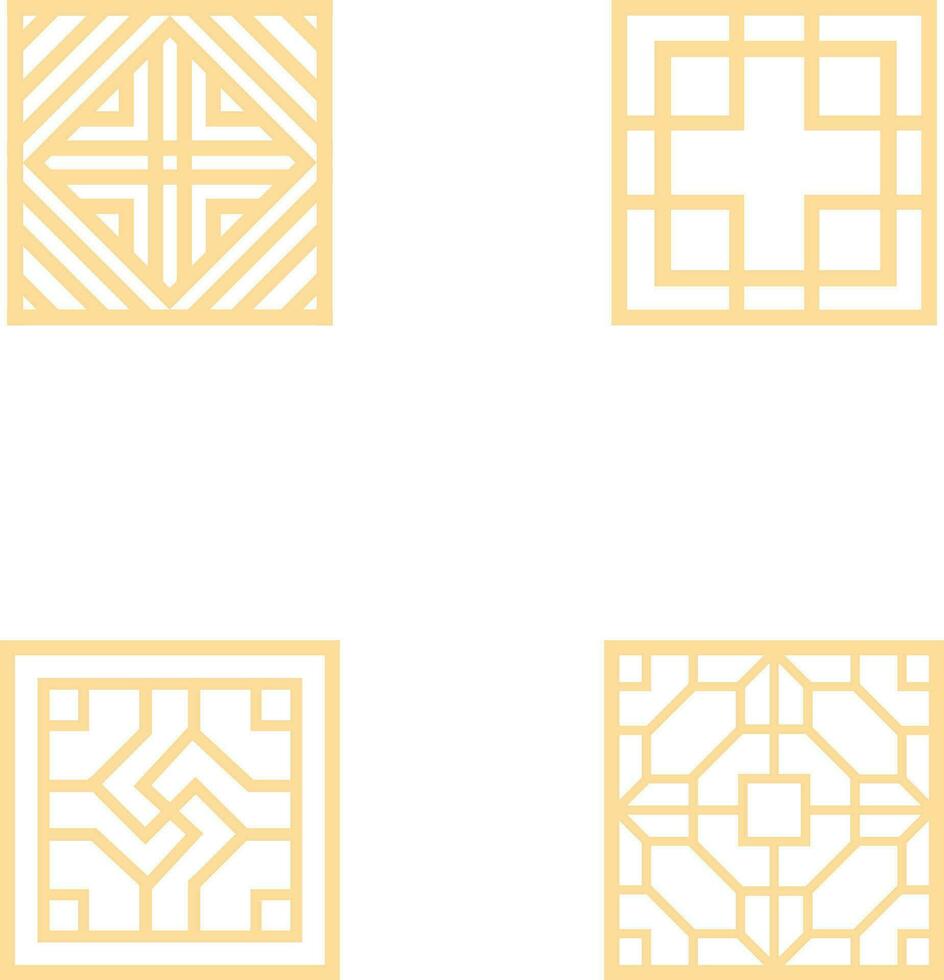 Set of Traditional Chinese Pattern. Oriental Style vector