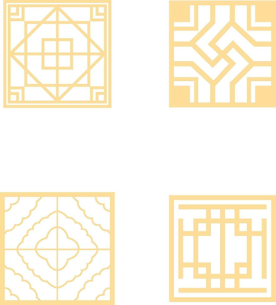 Set of Traditional Chinese Pattern. Oriental Style vector