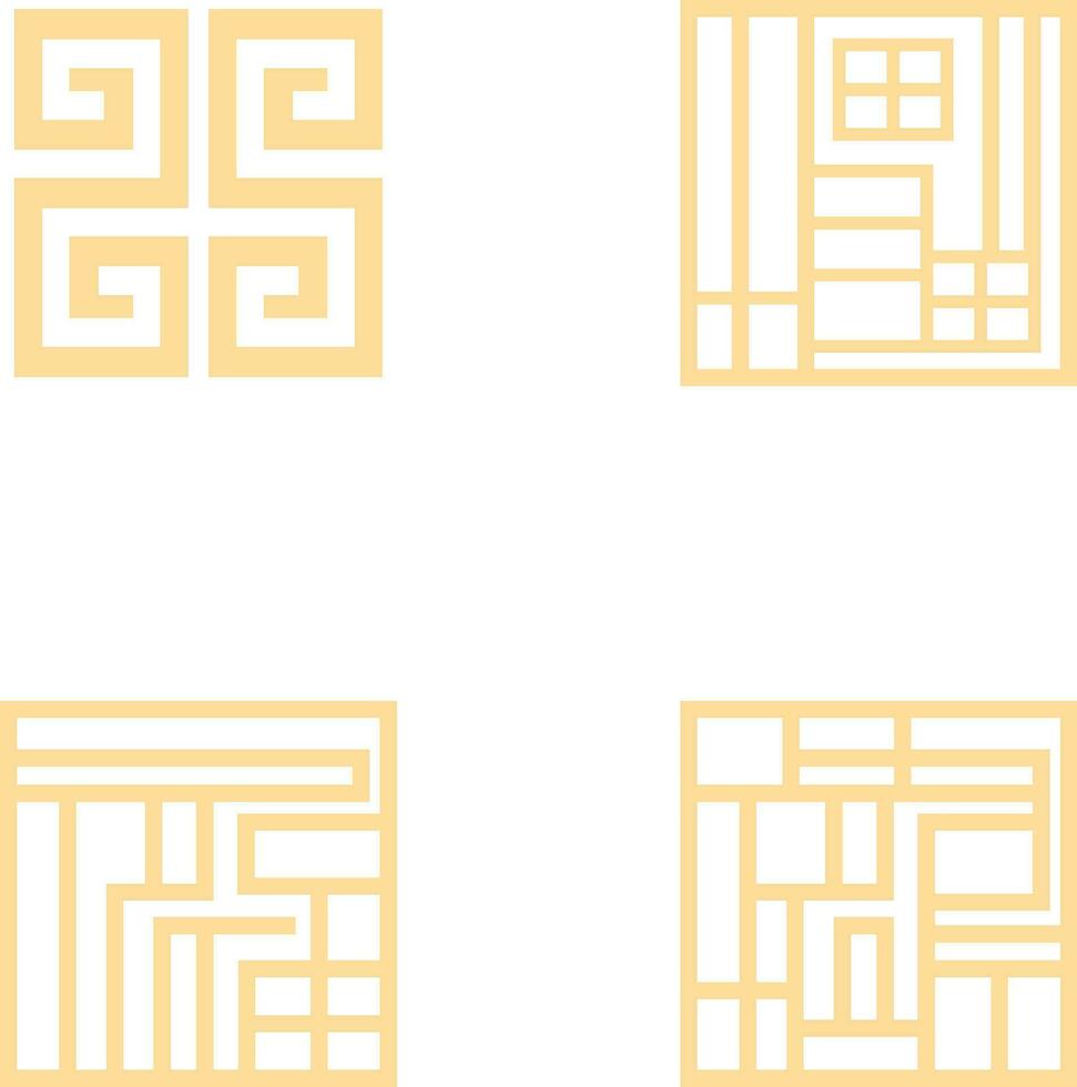 Set of Traditional Chinese Pattern. Oriental Style vector