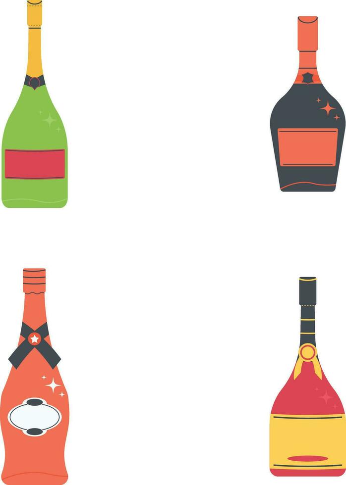 colección de varios botellas dibujos animados estilo. vector ilustración