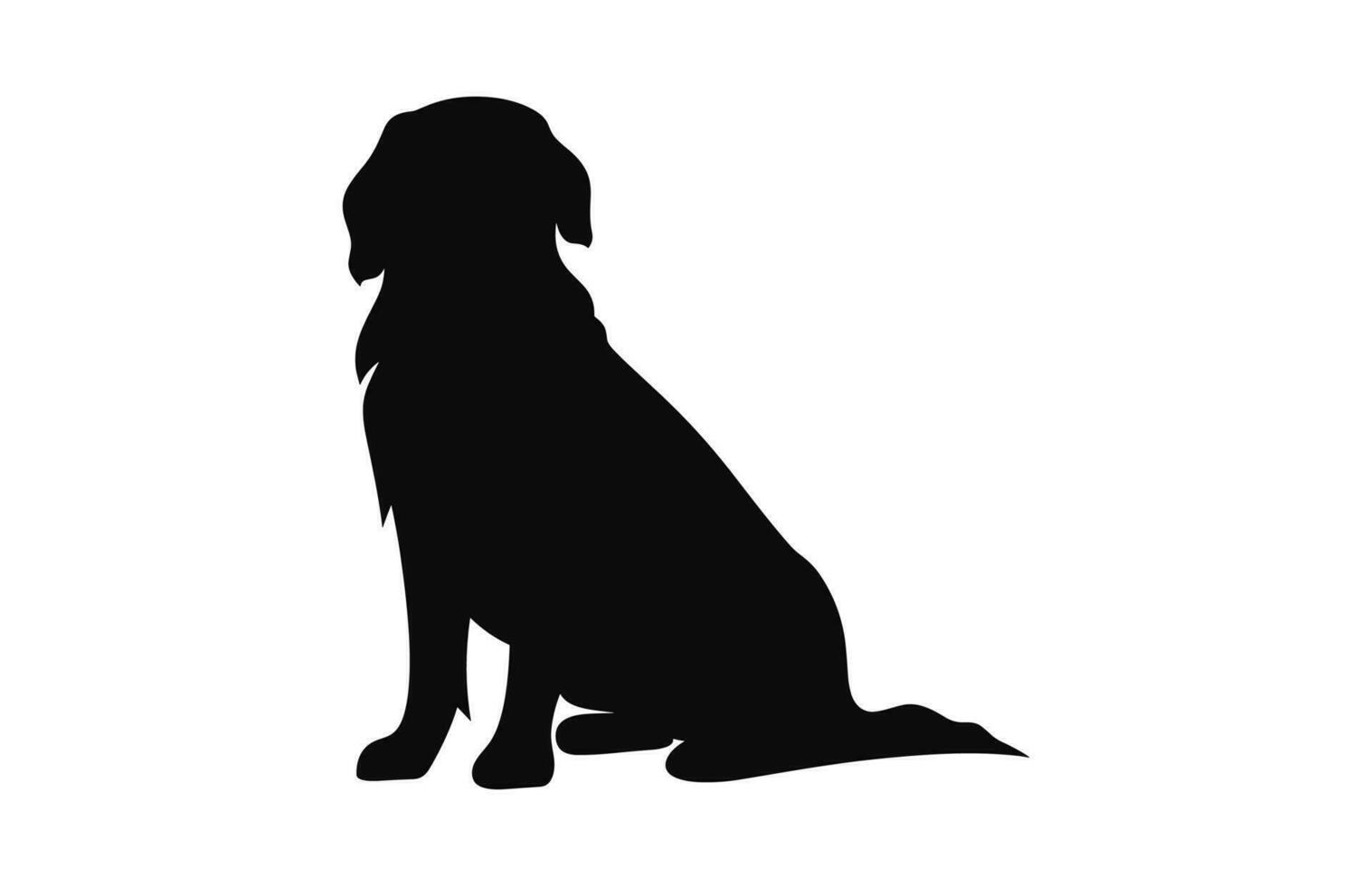 Santo Bernardo perro vector negro silueta aislado en un blanco antecedentes