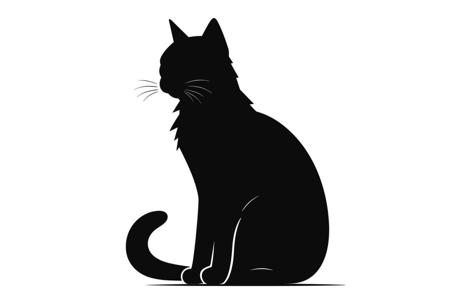 gato silueta negro vector aislado en un blanco antecedentes