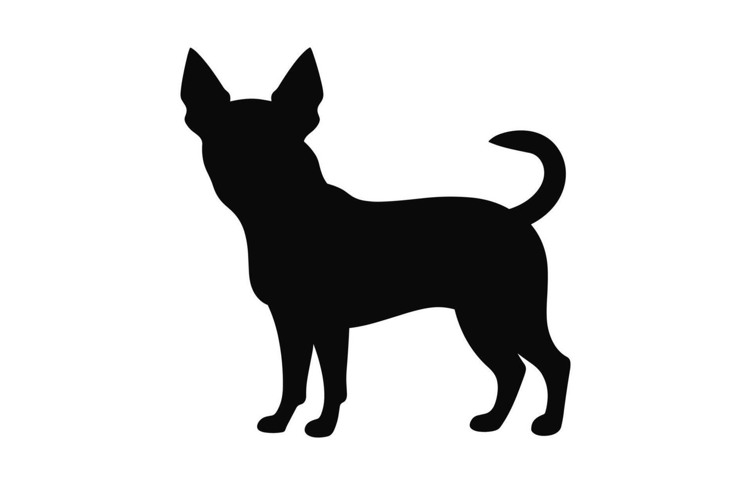 A Chihuahua Dog black Silhouette vector free