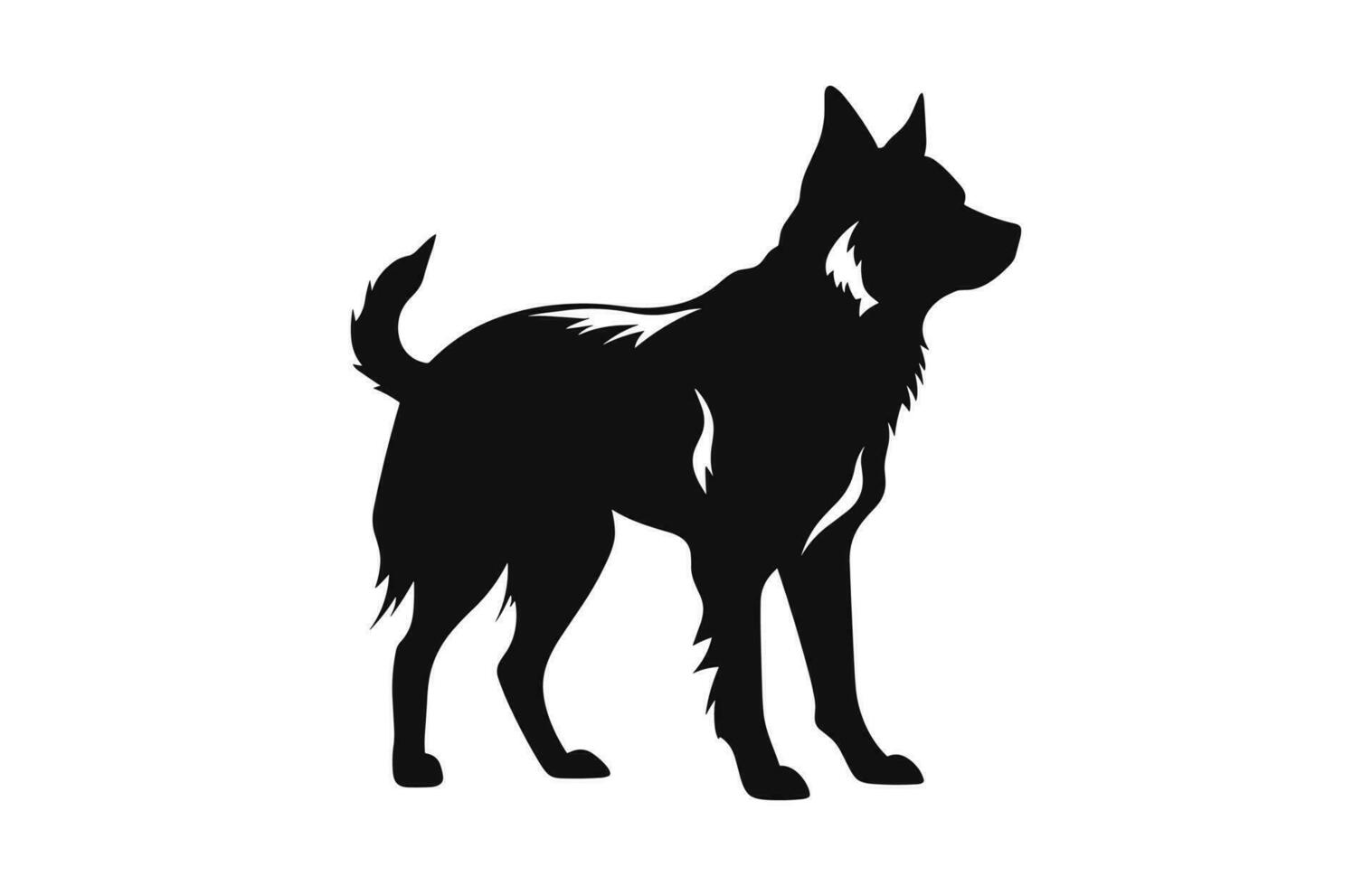 Alabai Dog Vector black Silhouette isolated on a white background