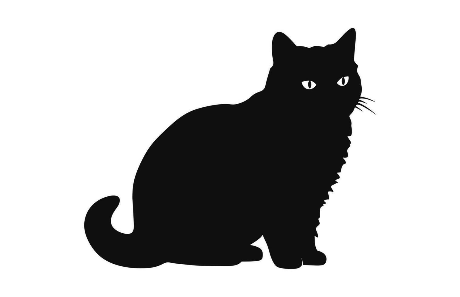 A Silhouette of Exotic Shorthair Cat black Vector free