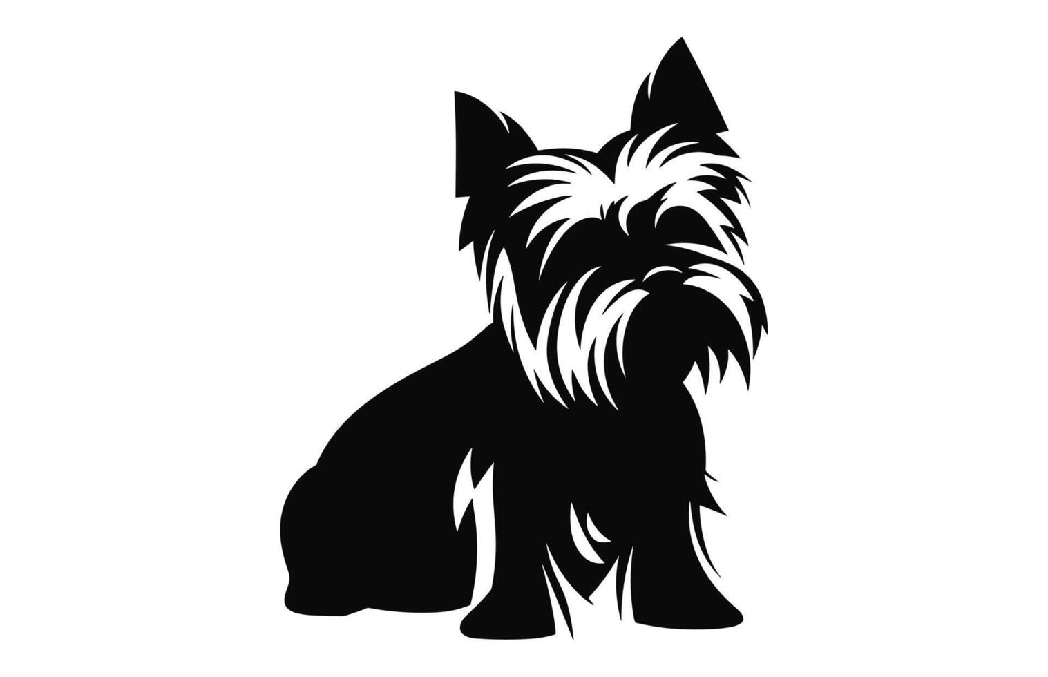 Yorkshire Terrier Dog Vector black Silhouette free