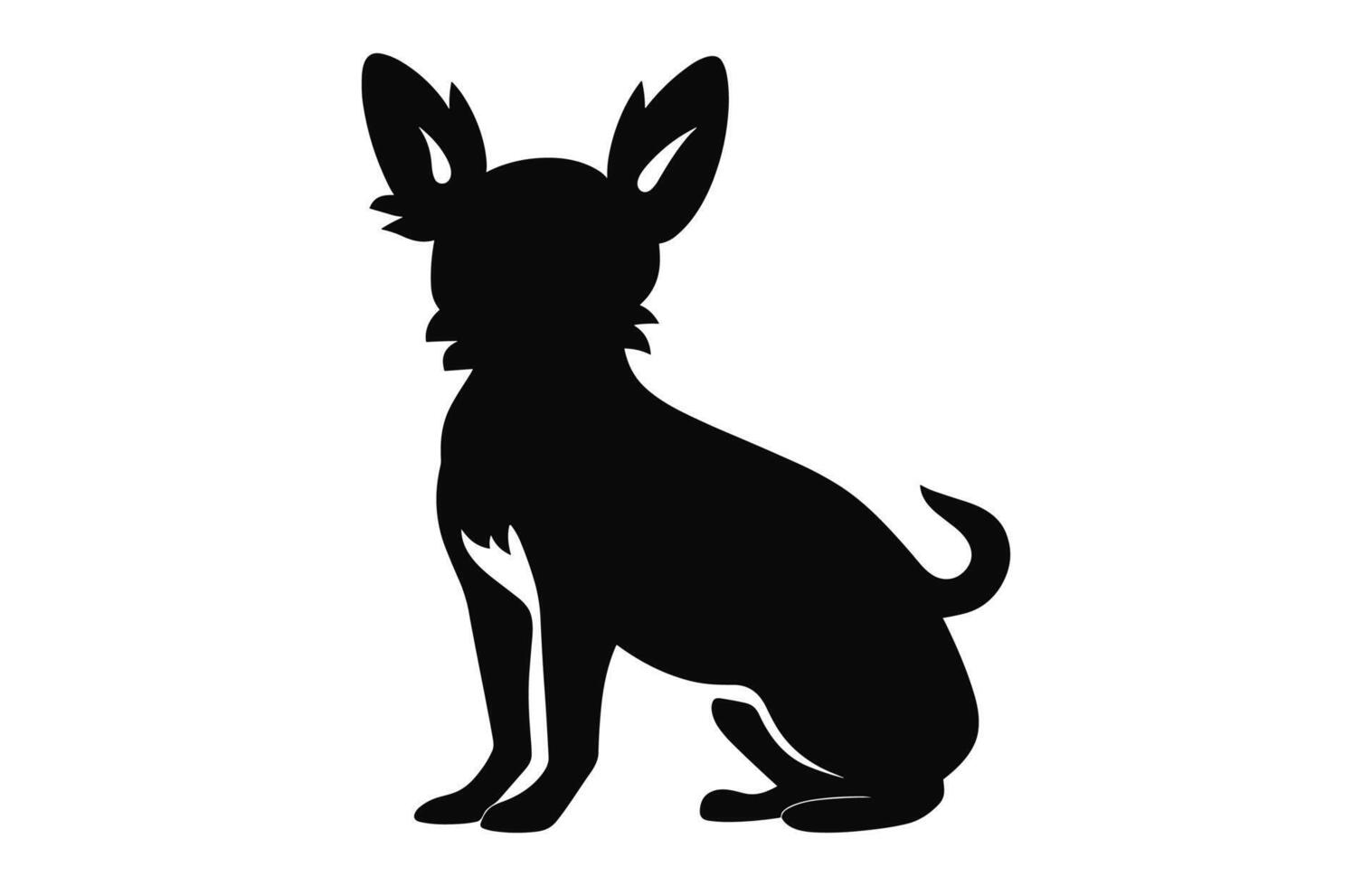 A Chihuahua Dog black Silhouette vector free