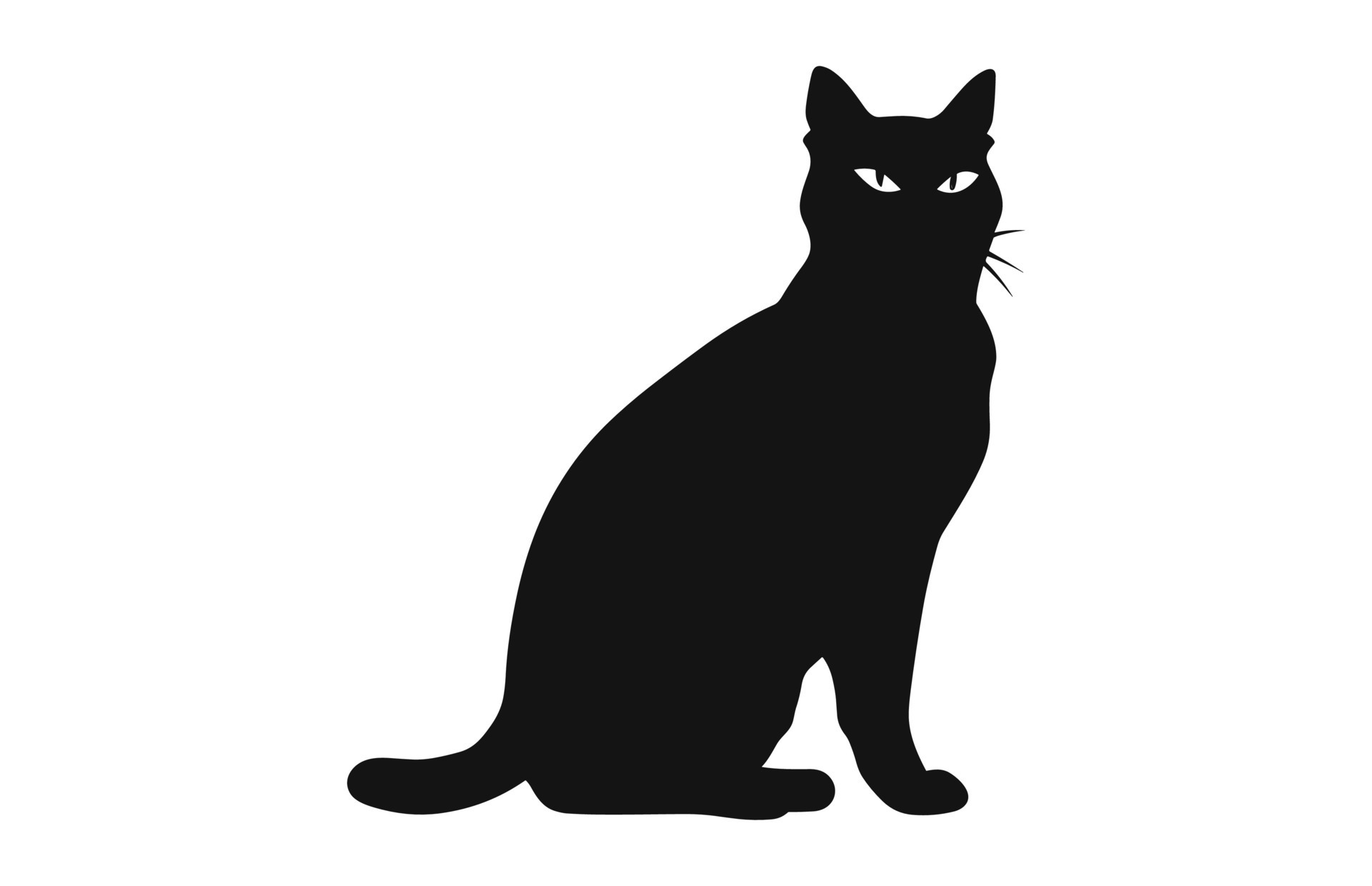 Burmese Cat black Silhouette Vector isolated on a white background ...