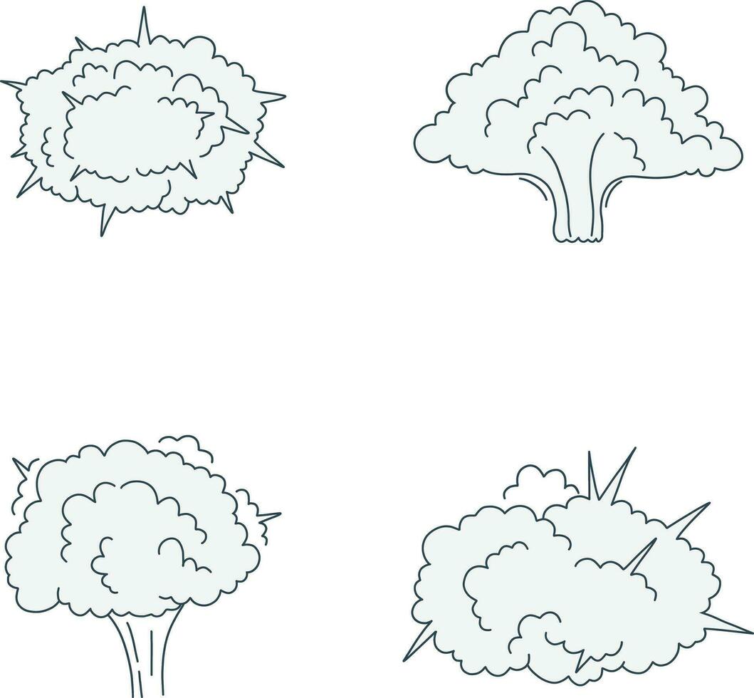 Comics Explosion Clouds Set vector