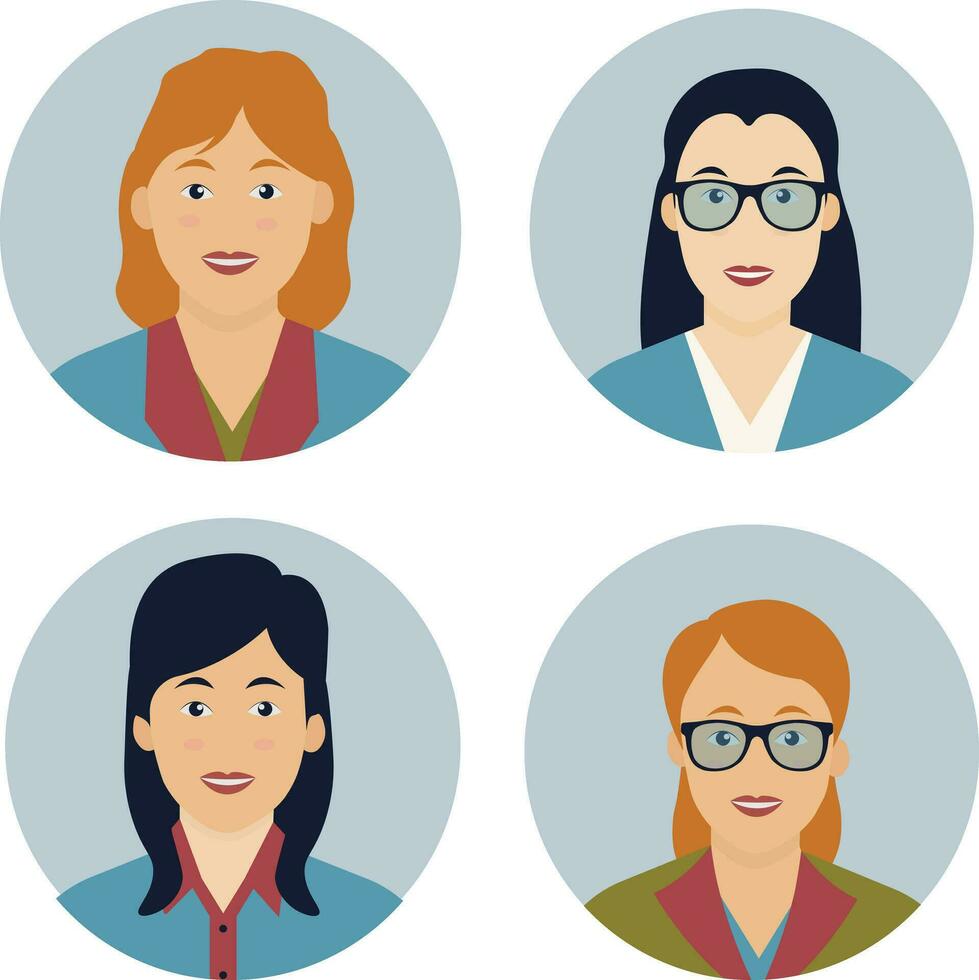 Business Woman Avatar Character. Flat Design Style. vector