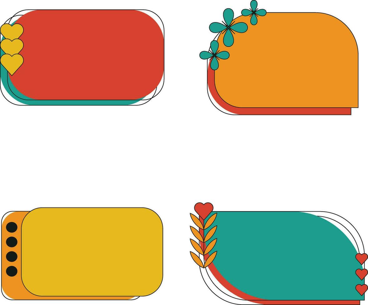 Retro Text Box Icons. Isolated On White Background vector