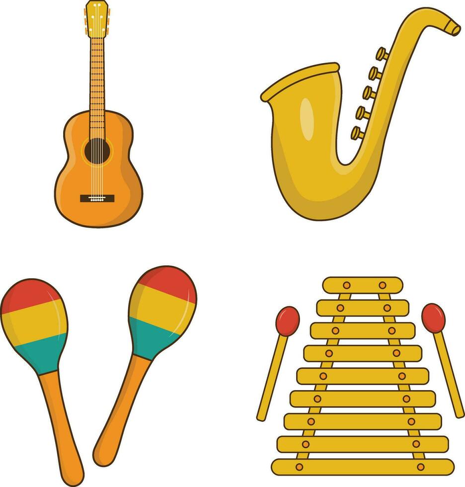 conjunto de musical instrumentos vector