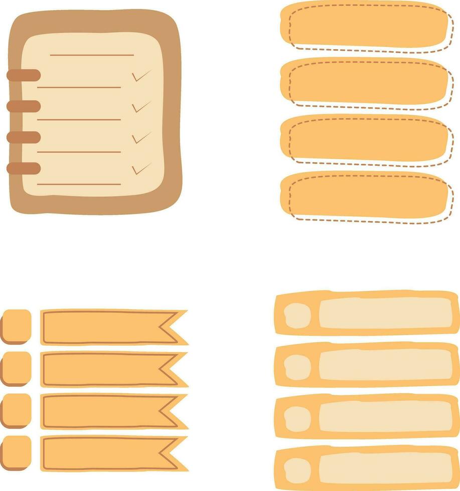 Organic List Menu Collection. In Abstract Style vector