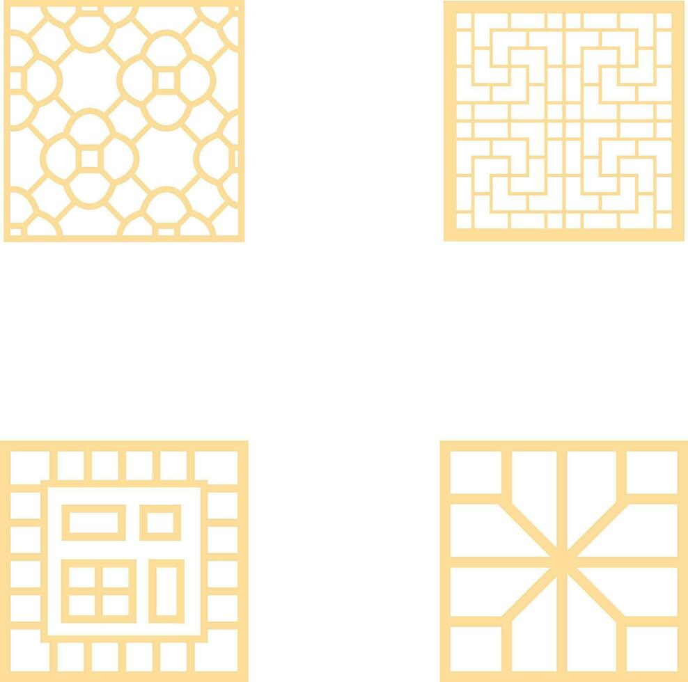 Set of Traditional Chinese Pattern. Oriental Style vector