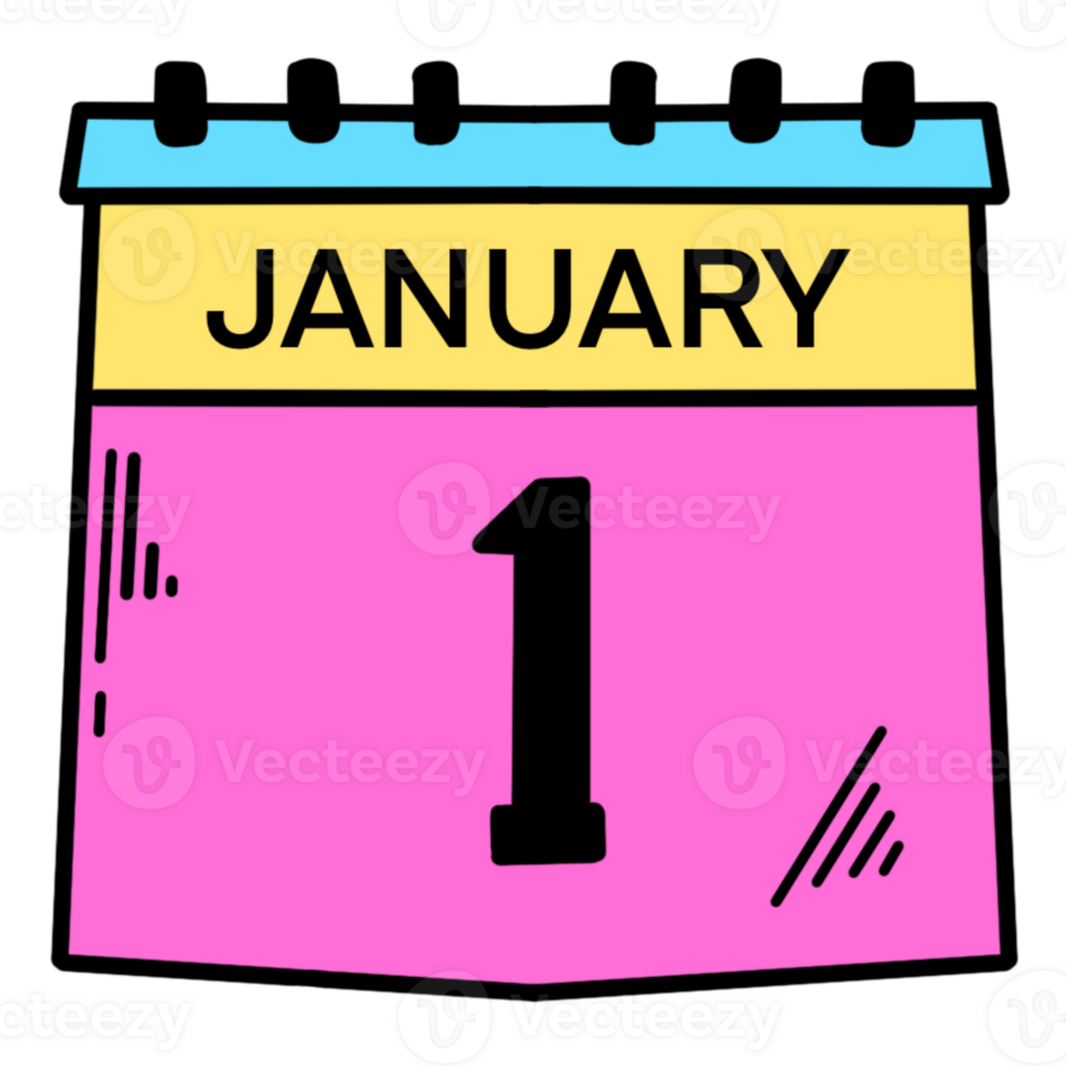January Calendar Illustration png