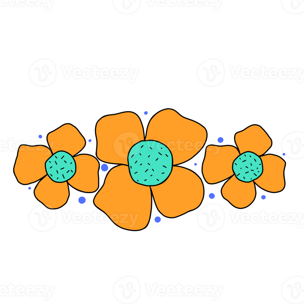 orange flower sticker png