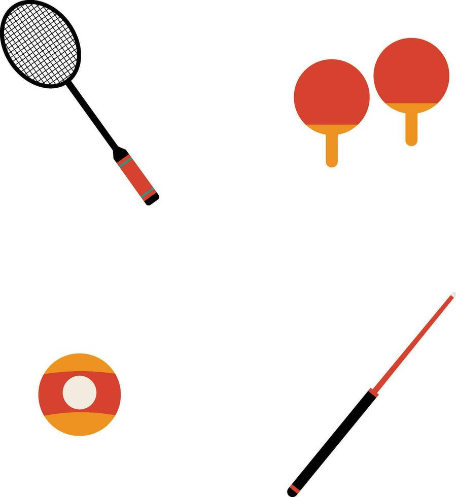 Set of Sport Equipment Icons. Flat Shapes and Design. Vector Elements