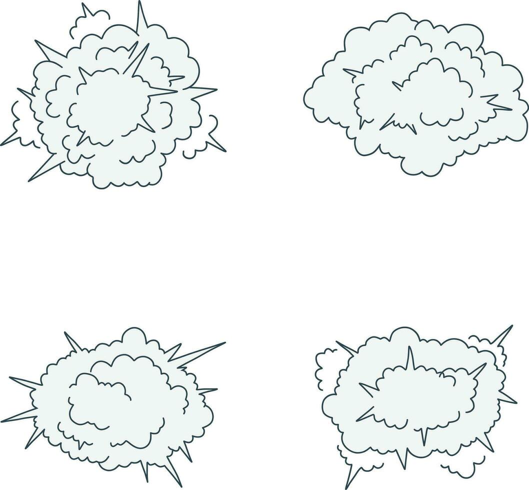 Comics Explosion Clouds Set vector