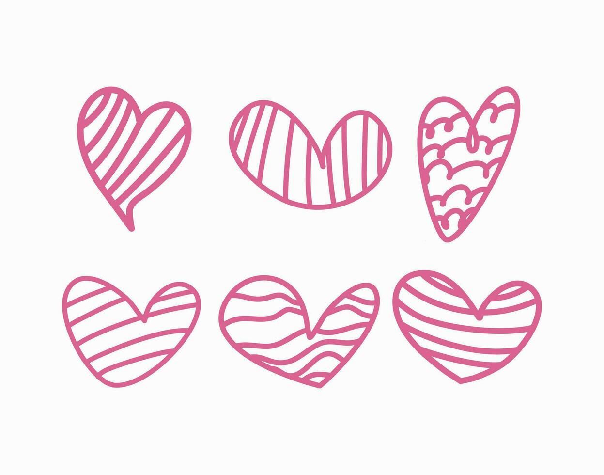 doodle heart with decorative pattern vector