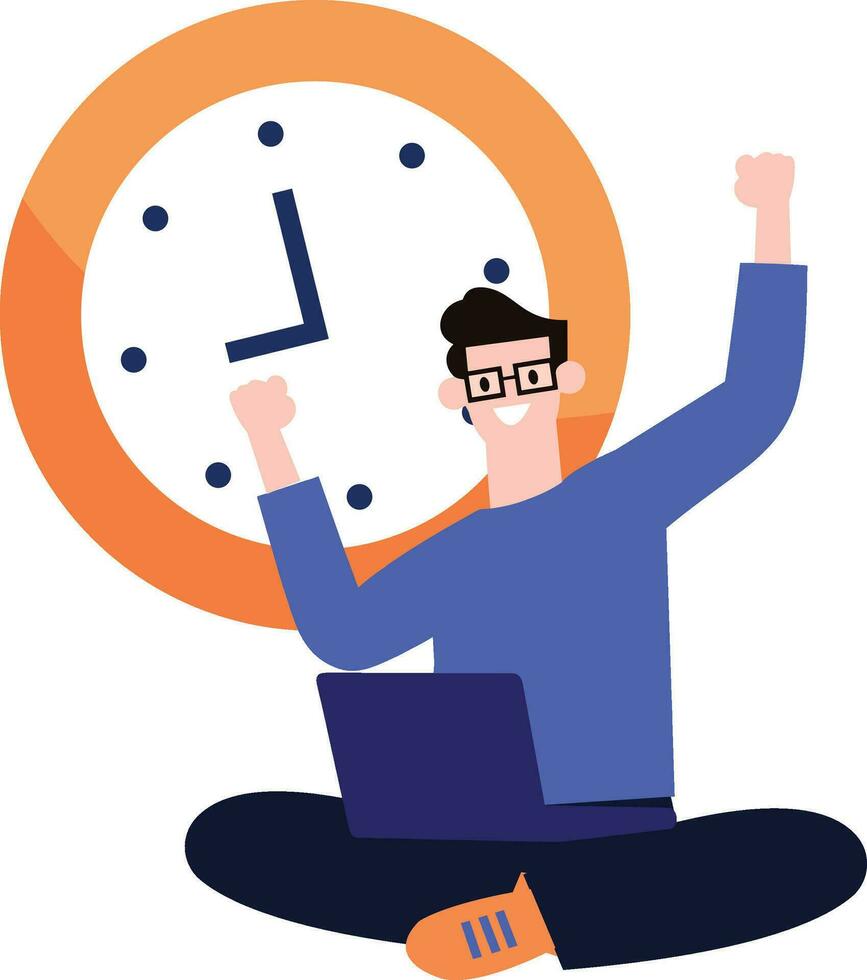 a man using social media  in flat style isolated on background vector