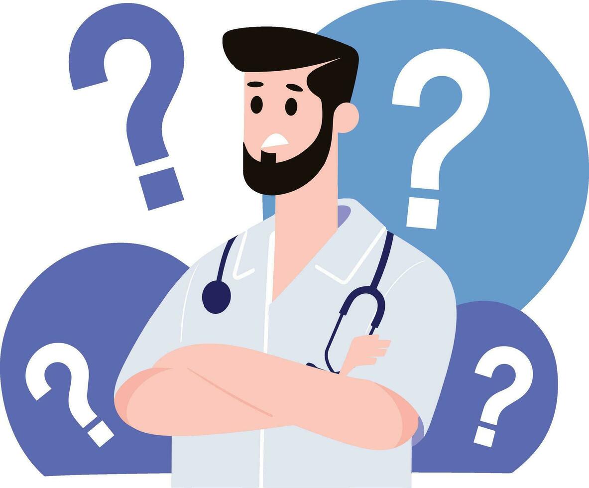 male doctor in flat style isolated on background vector