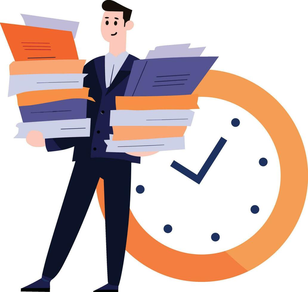 hard working man in flat style isolated on background vector