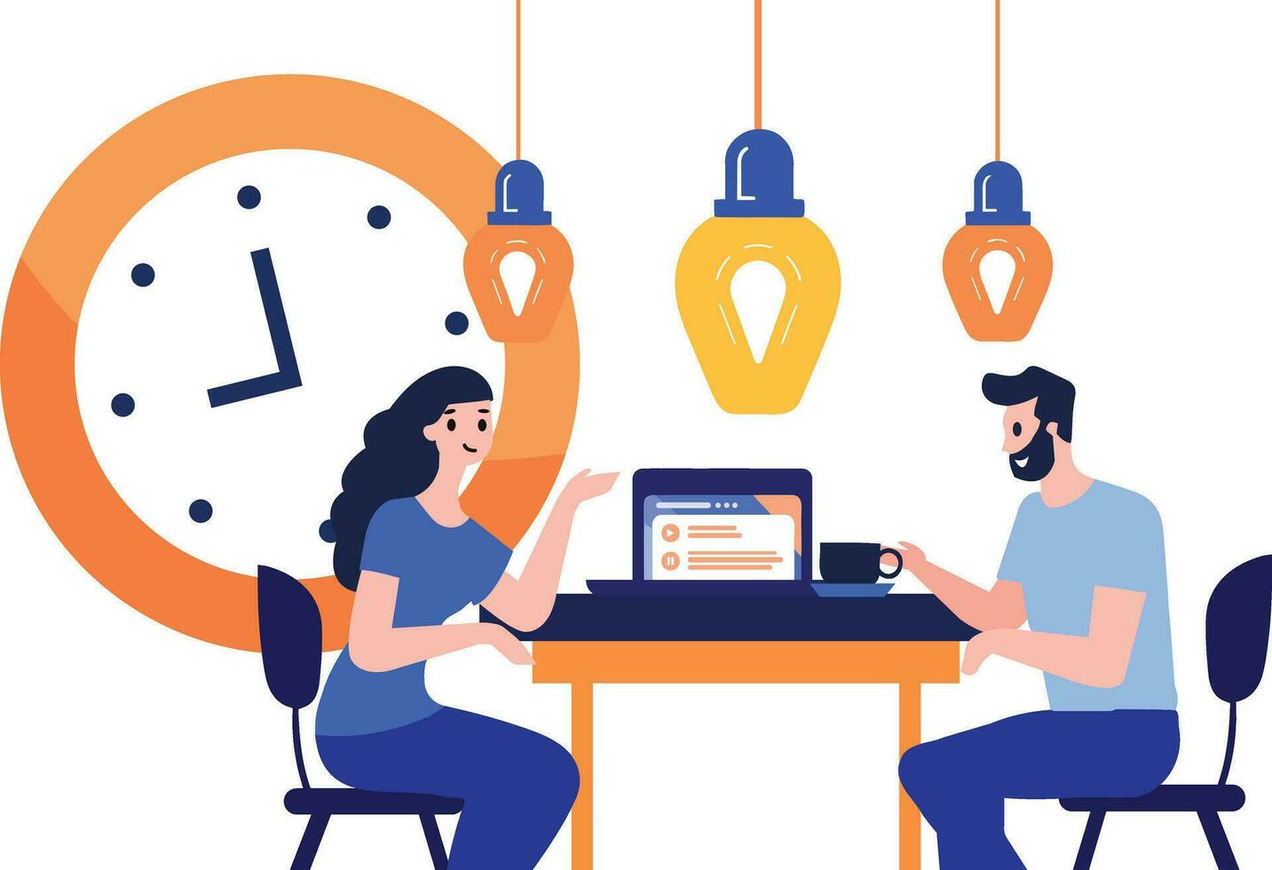 business teamwork  brainstorming in flat style isolated on background vector