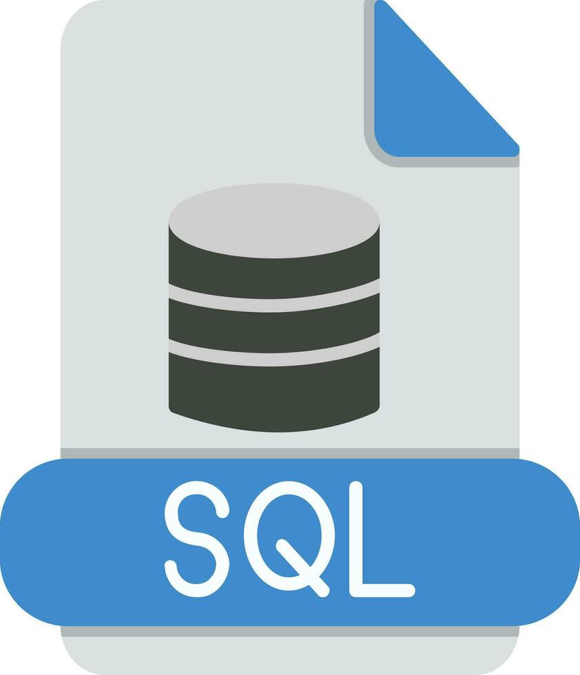 sql plano icono vector